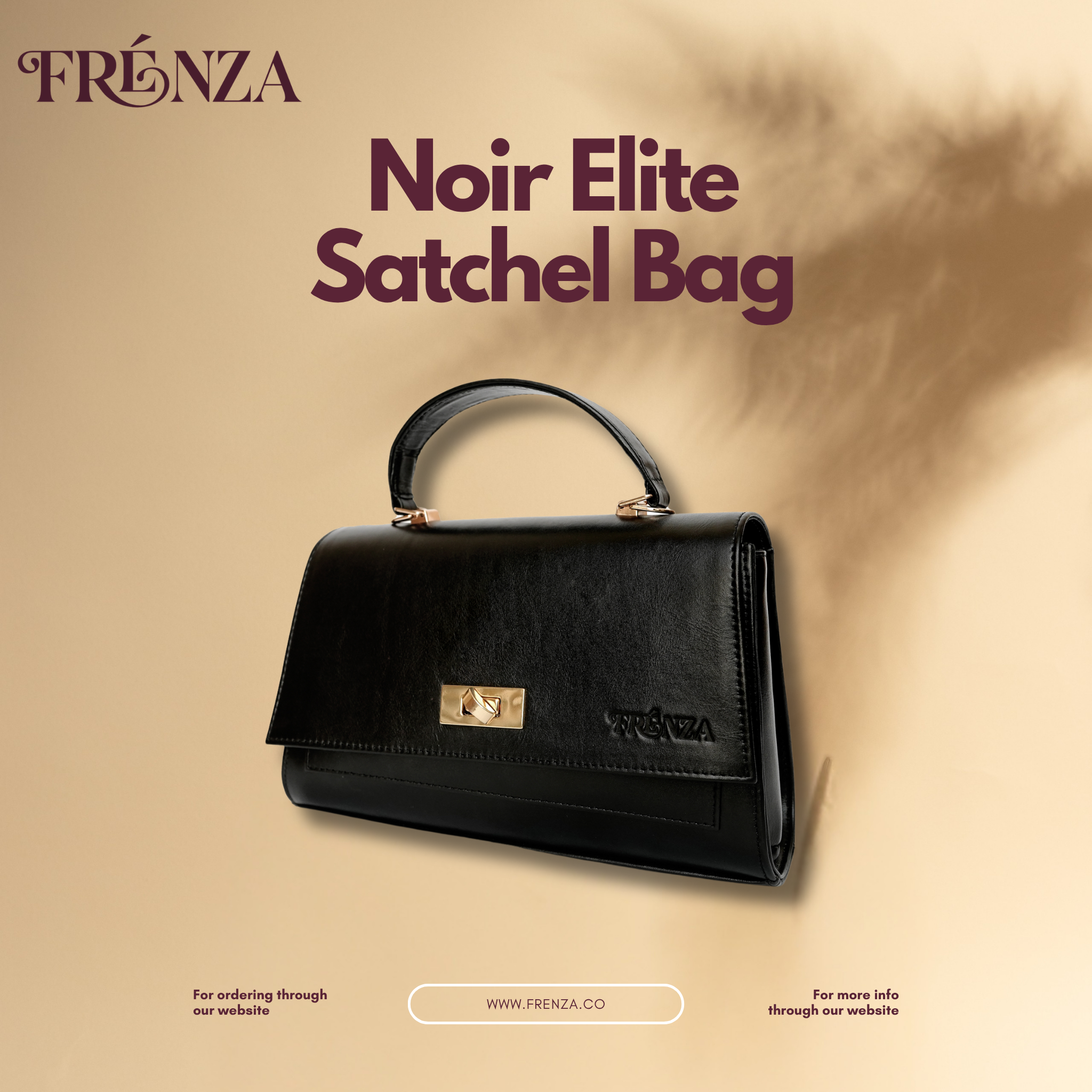 Noir Elite Satchel - Top Handle Flap Bag